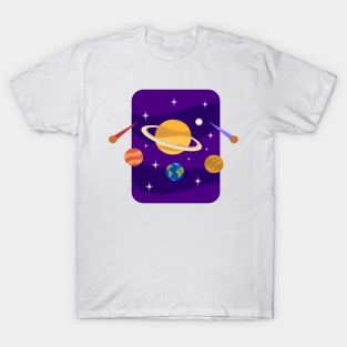 Solar System With Planets Astronaut gift T-Shirt